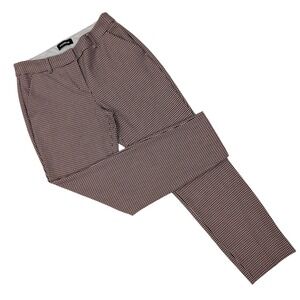 Houndstooth Print Straight Leg Ankle Pants Womens Preppy Business Casual Size 6R
